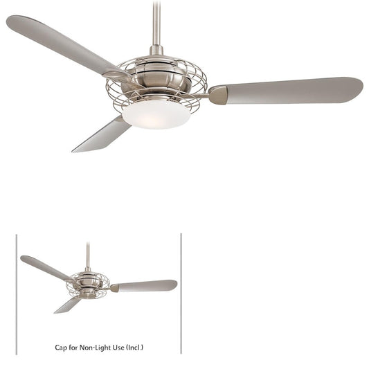 Minka Aire Acero 52in Ceiling Fan | Brushed Steel & Brushed Nickel Contemporary | Living Room & Bedroom | 52 x 52 x 14 in | Model F601-BS-BN