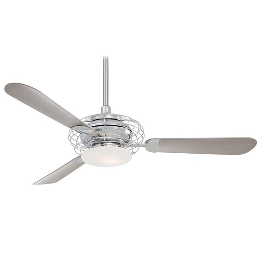 Minka Aire Acero 52in Ceiling Fan with Light | Contemporary Polished Nickel | Living Room & Bedroom | 52 x 52 x 13 in | Model F601-PN