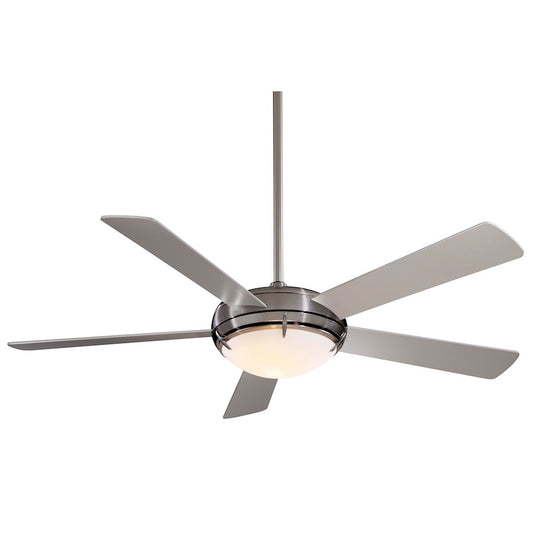 Minka Aire Como 54in Ceiling Fan | Contemporary Brushed Nickel | Living Room & Bedroom | 54 x 54 x 14 in | Model F603-BN