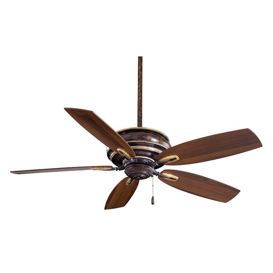 Minka Aire Timeless 54in Ceiling Fan | Transitional Mottled Copper w/ Gold Highlights | Living Room & Bedroom | 54 x 54 x 14 in | Model F614-MCG