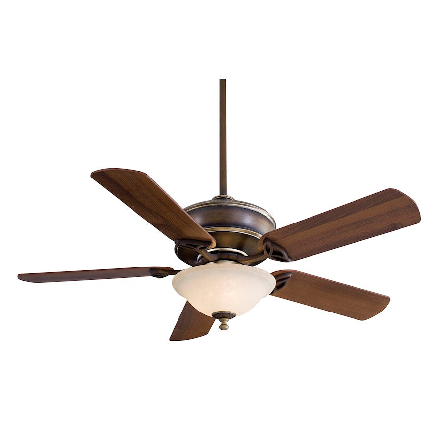 Minka Aire Bolo 52in Ceiling Fan | Transitional Belcaro Walnut with Glass Bowl Light | Living Room & Bedroom | 52 x 52 x 20 in | Model F620-BCW