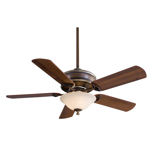 Minka Aire Bolo 52in Ceiling Fan | Transitional Belcaro Walnut with Glass Bowl Light | Living Room & Bedroom | 52 x 52 x 20 in | Model F620-BCW