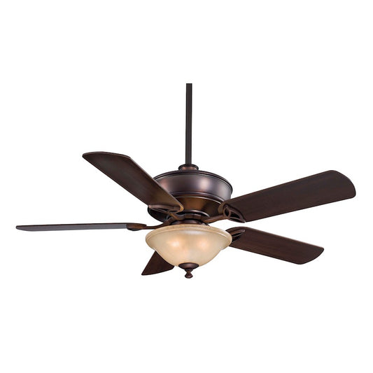 Minka Aire Bolo 52in Ceiling Fan | Transitional Dark Brushed Bronze with Glass Bowl Light | Living Room & Bedroom | 52 x 52 x 20 in | Model F620-DBB
