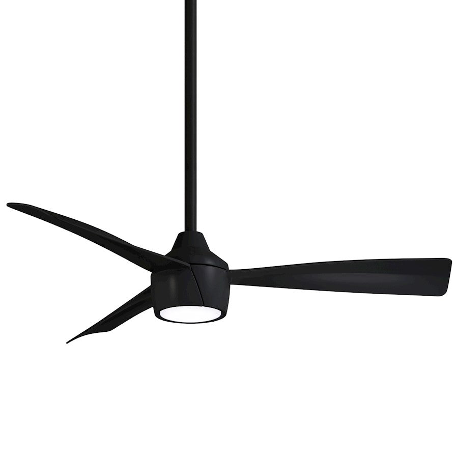 Minka Aire Skinnie 44in 1-Light Ceiling Fan | Contemporary Coal and Frosted White Etched Lens | Covered Patio & Outdoor Room | Model F625L-CL