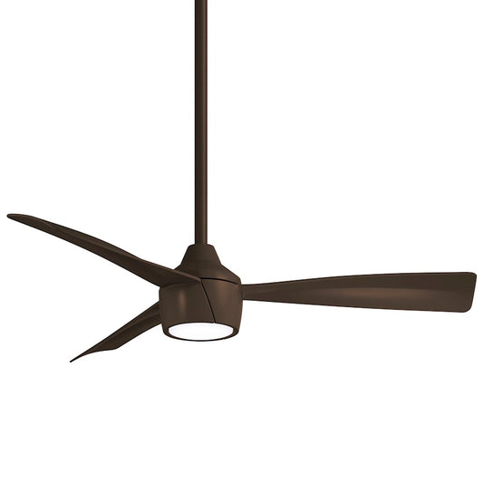 Minka Aire Skinnie 44in LED Outdoor Ceiling Fan | Modern Oil Rubbed Bronze and Frosted White | Covered Patio & Bedroom | Model F625L-ORB