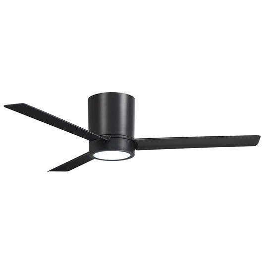 Minka Aire Roto Flush 52in Hugger LED Ceiling Fan | Industrial Coal Metal and Frosted White Glass | Bedroom & Living Room | Model F644L-CL