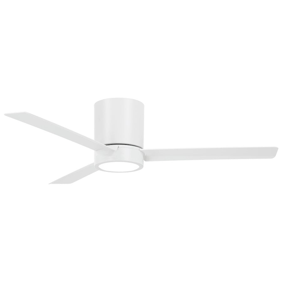 Minka Aire Roto Flush 52in Hugger LED Ceiling Fan | Industrial Coal Metal and Frosted White Glass | Bedroom & Living Room | Model F644L-CL