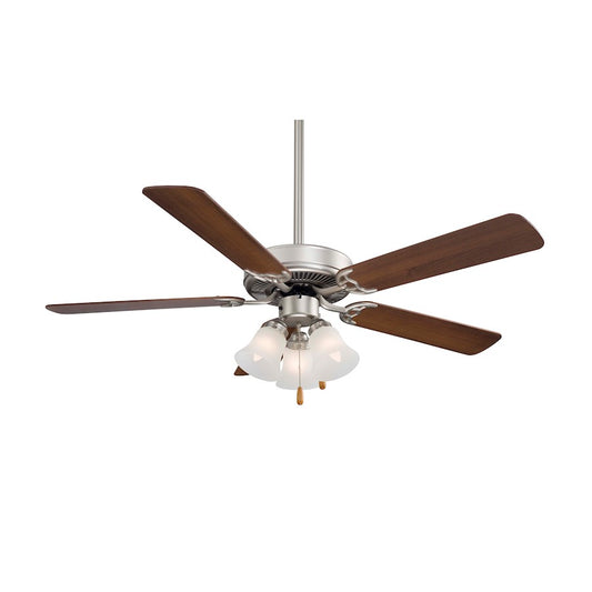 Minka Aire Contractor Uni-Pack 52in Ceiling Fan | Brushed Steel | Living Room & Bedroom | 52 x 52 x 18 in | Model F647-BS
