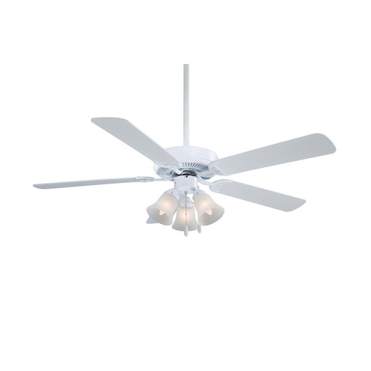 Minka Aire Contractor Uni-Pack 52in Ceiling Fan | Traditional White | Living Room & Bedroom | 52 x 52 x 19 in | Model F647-WH