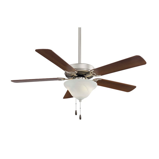Minka Aire Contractor Uni-Pack 52in Ceiling Fan | Traditional Brushed Steel | Living Room & Bedroom | 52 x 52 x 17 in | Model F648-BS