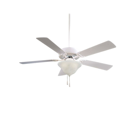 Minka Aire Contractor Uni-Pack 52in Ceiling Fan with Light | White Traditional | Bedroom & Living Room | 52 x 52 x 17 in | Model F648-WH