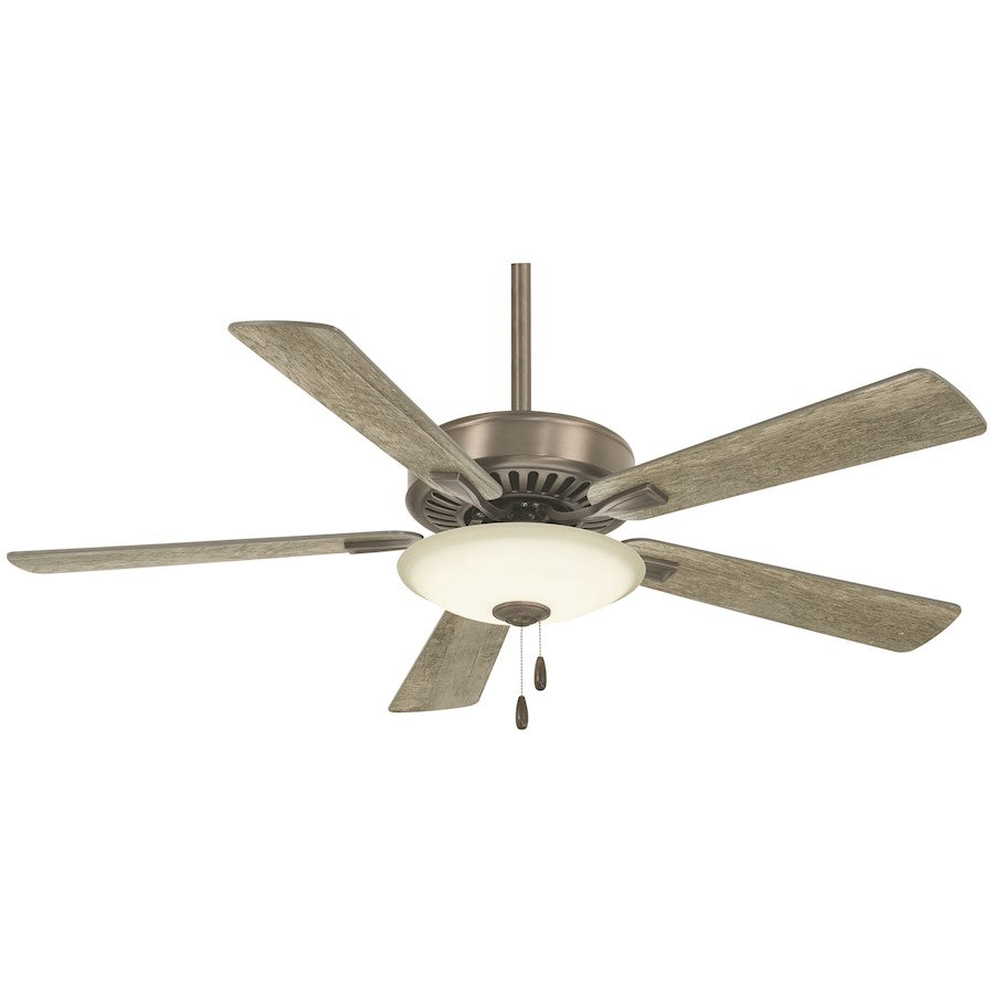 Minka Aire Contractor Uni-Pack LED 52in Ceiling Fan | Traditional Burnished Nickel and Savannah Gray Blades | Living Room & Bedroom | Model F656L-BNK