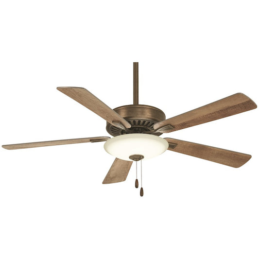 Minka Aire Contractor Uni-Pack LED 52in Ceiling Fan | Traditional Heirloom Bronze | Living Room & Bedroom | 52 x 52 x 14 in | Model F656L-HBZ