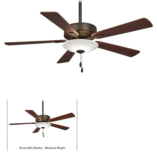 Minka Aire Contractor Uni-Pack LED 52in Ceiling Fan | Traditional Oil Rubbed Bronze | Bedroom & Living Room | 1647 Lumens, 26W LED | Model F656L-ORB