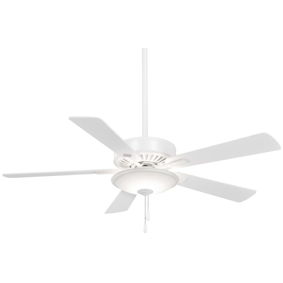 Minka Aire Contractor Uni-Pack 52in LED Ceiling Fan | Traditional White Finish | Living Room & Bedroom | 52 x 52 x 14.5 in | Model F656L-WH