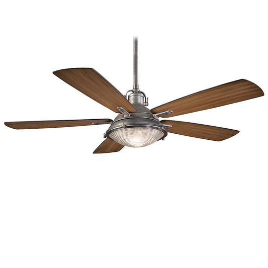 Minka Aire Groton 56in Ceiling Fan | Weathered Aluminum | Indoor/Outdoor Wet Rated | 56 x 56 x 20 in | Model F681-WA-PW