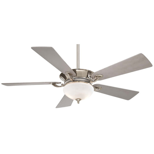 Minka Aire Delano 52in Ceiling Fan | Transitional Polished Nickel Finish | Living Room & Bedroom | 52 x 52 x 16 in | Model F701-PN