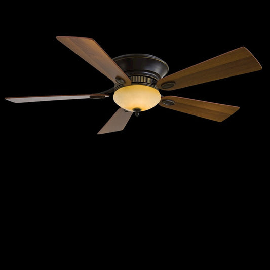 Minka Aire Delano II 52in Flush Ceiling Fan | Transitional Dark Restoration Bronze | Low Ceilings & Bedrooms | 52 x 52 x 11 in | Model F711-DRB