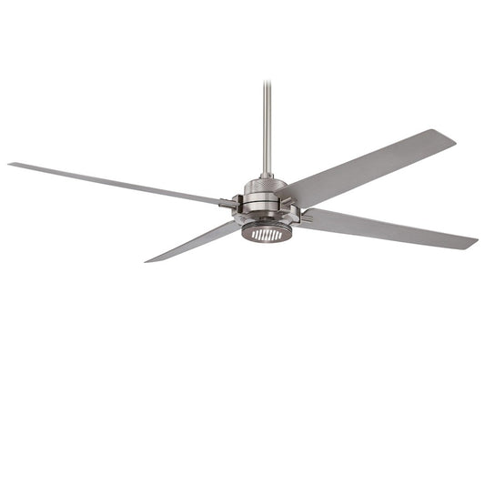 Minka Aire Spectre 60in Ceiling Fan | Industrial Brushed Nickel and Silver Finish | Living Room & Bedroom | 60 x 60 x 13 in | Model F726-BN-SL