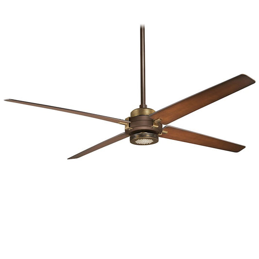 Minka Aire Spectre 60in Ceiling Fan | Industrial Oil Rubbed Bronze and Antique Brass Finish | Living Room & Bedroom | Model F726-ORB-AB