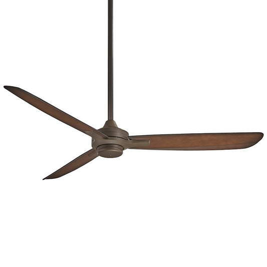 Minka Aire Rudolph Wet 60in Ceiling Fan | Oil Rubbed Bronze with Tobacco Blades | Covered Patio & Outdoor Room | 60 x 60 x 13.75 in | Model F728-ORB