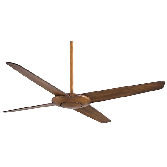 Minka Aire Pancake 52in Ceiling Fan | Distressed Koa Slim Contemporary | Living Room & Bedroom | 52 x 52 x 10 in | Model F738-DK