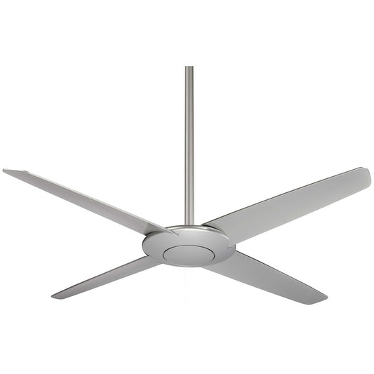 Minka Aire Pancake 52in Ceiling Fan | Silver Contemporary Low Profile | Bedroom & Living Room | 52 x 52 x 10 in | Model F738-SL
