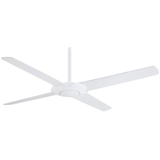 Minka Aire Pancake 52in Ceiling Fan | Contemporary Flat White | Living Room & Bedroom | 52 x 52 x 10 in | Model F738-WHF