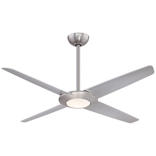 Minka Aire Pancake XL 62in LED Ceiling Fan | Brushed Nickel Transitional Low Profile | Living Room & Bedroom | 62 x 62 x 11 in | Model F739L-BN