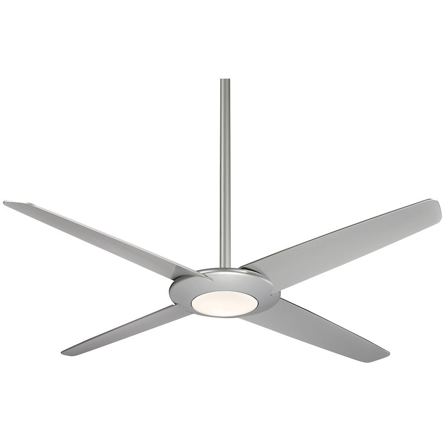 Minka Aire Pancake XL 62in LED Ceiling Fan | Silver Transitional Low Profile | Living Room & Bedroom | 62 x 62 x 11 in | Model F739L-SL