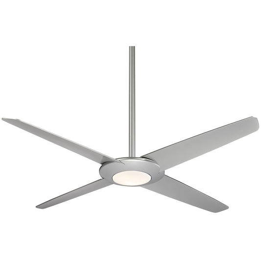 Minka Aire Pancake XL 62in LED Ceiling Fan | Silver Transitional Low Profile | Living Room & Bedroom | 62 x 62 x 11 in | Model F739L-SL