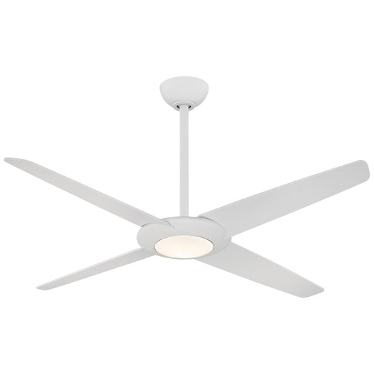 Minka Aire Pancake XL 62in LED Ceiling Fan | Transitional Flat White Finish | Living Room & Bedroom | 62 x 62 x 11 in | Model F739L-WHF