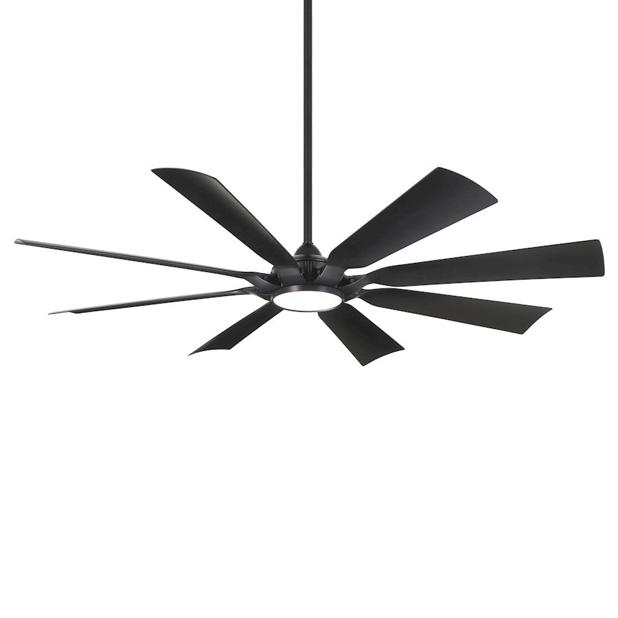 Minka Aire Future 65in 8-Blade LED Ceiling Fan | Brushed Nickel Wet and Etched Glass | Covered Patio & Indoor Living | Model F756L-BNW