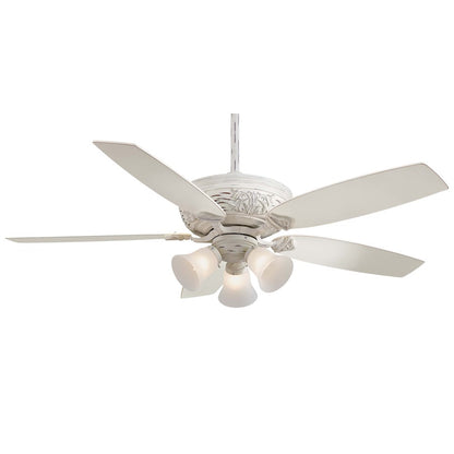 Minka Aire Classica 54in Ceiling Fan | Traditional Provencal Blanc | Living Room & Dining Room | 54 x 54 x 18 in | Model F759-PBL