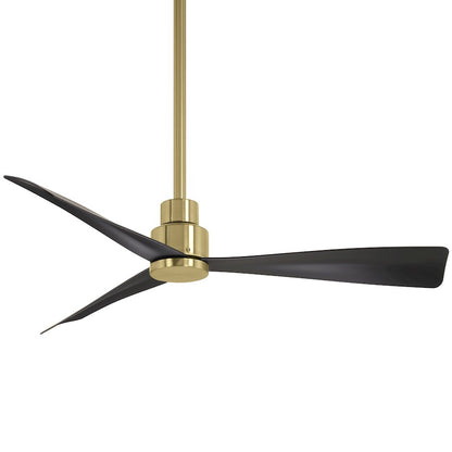 Minka Aire Simple 44in 3-Blade Outdoor Ceiling Fan | Transitional Soft Brass and Coal | Covered Patios & Large Rooms | Model F786-SBR-CL