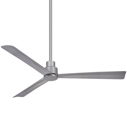 Minka Aire Simple 65in LED Outdoor Ceiling Fan | Silver Wet Rated | Patio & Covered Porch | 65 x 65 x 13 in | Model F789-SL