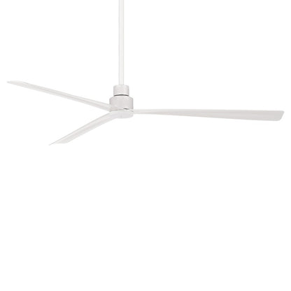 Minka Aire Simple 65in 3-Blade Ceiling Fan | Modern Flat White | Covered Patio & Outdoor Living | 12.75 in H | Model F789-WHF