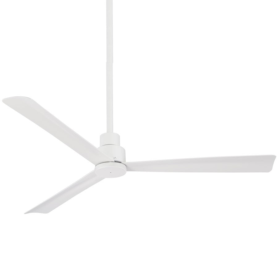 Minka Aire Simple 65in 3-Blade Ceiling Fan | Modern Flat White | Covered Patio & Outdoor Living | 12.75 in H | Model F789-WHF
