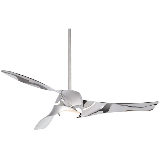 Minka Aire Artemis 58in LED Ceiling Fan | Transitional Liquid Nickel Finish | Living Room & Bedroom | 58 x 58 x 16 in | Model F803DL-LN