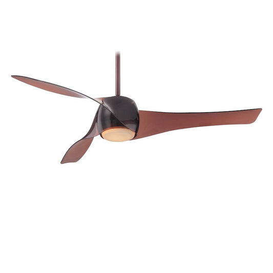 Minka Aire Artemis 58in LED Ceiling Fan | Transitional Copper Bronze Flying Vanes | Living Room & Bedroom | 58 x 58 x 13 in | Model F803L-CPBR