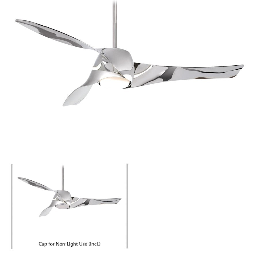 Minka Aire Artemis 58in LED Ceiling Fan | Transitional Liquid Nickel | Living Room & Bedroom | 58 x 58 x 13 in | Model F803L-LN