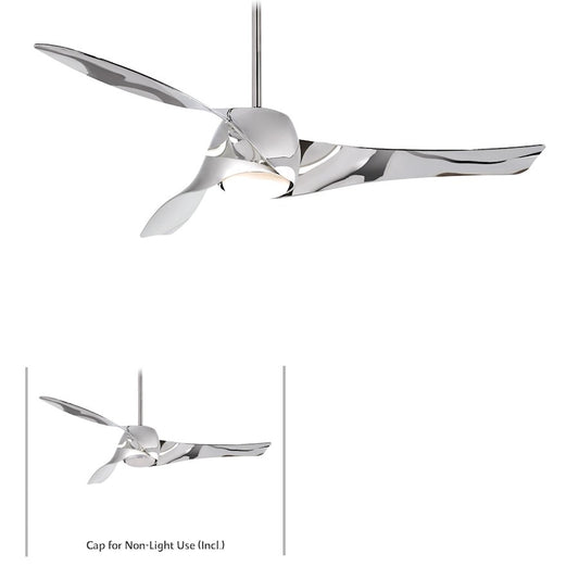 Minka Aire Artemis 58in LED Ceiling Fan | Transitional Liquid Nickel | Living Room & Bedroom | 58 x 58 x 13 in | Model F803L-LN