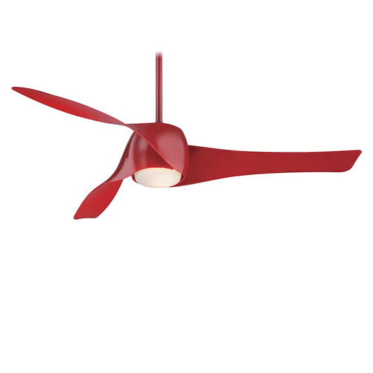 Minka Aire Artemis 58in LED Ceiling Fan | Transitional Red | Living Room & Bedroom | 58 x 58 x 13 in | Model F803L-RD