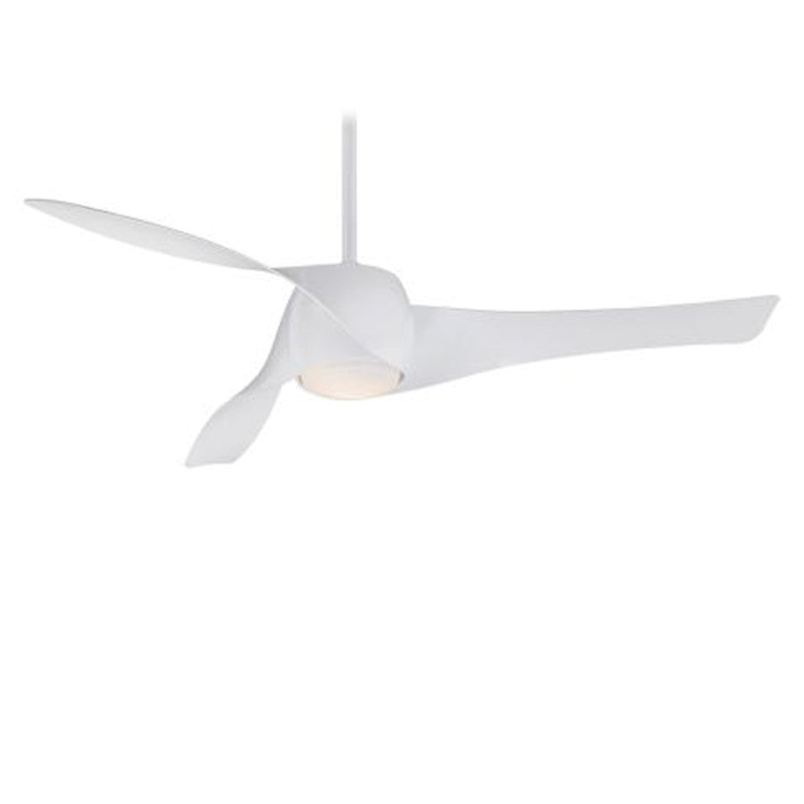 Minka Aire Artemis 58in LED Ceiling Fan | Transitional White Finish | Living Room & Bedroom | 58 x 58 x 13 in | Model F803L-WH