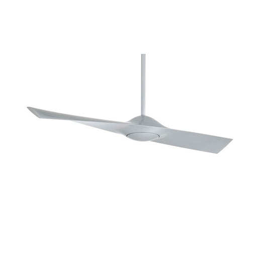 Minka Aire Wing 52in Single-Wing Ceiling Fan | Contemporary Silver Finish | Living Room & Bedroom | 52 x 52 x 11 in | Model F823-SL