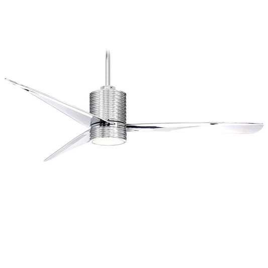 Minka Aire Mojave LED 56in Ceiling Fan | Chrome Transitional | Living Room & Bedroom | 56 x 56 x 17 in | Model F829L-CH-CH