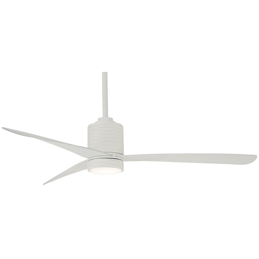 Minka Aire Mojave 56in LED Ceiling Fan | Flat White Contemporary with Variable Pitch Blades | Living Room & Bedroom | Model F829L-WHF