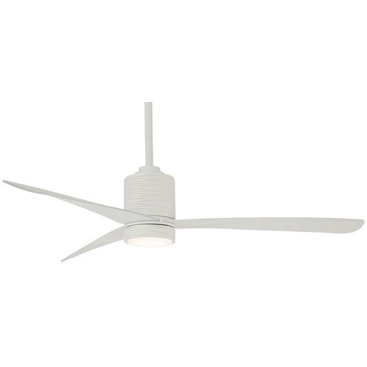 Minka Aire Mojave 56in LED Ceiling Fan | Flat White Contemporary with Variable Pitch Blades | Living Room & Bedroom | Model F829L-WHF