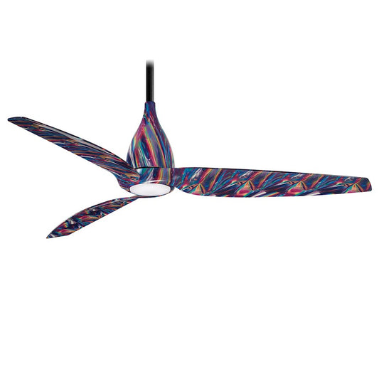 Minka Aire Tear 60in LED Ceiling Fan | Tie Dye DC Motor | Bedroom & Living Room | 60 x 60 x 16 in | Model F831L-TD