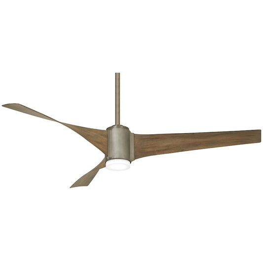 Minka Aire Triple 60in LED Ceiling Fan | Brushed Steel Industrial Design | Living Room & Great Room | 60 x 60 x 15 in | Model F832L-BS